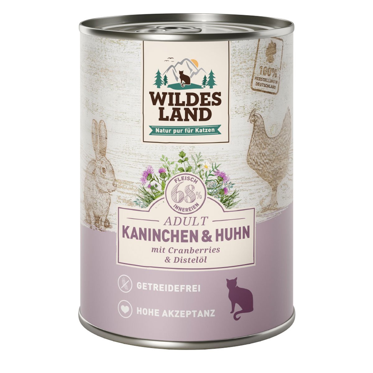 Wildes Land Kaninchen und Huhn mit Cranberries 6x400 g Wildes Land Kaninchen und Huhn mit Cranberries 6x400 g von WILDES LAND