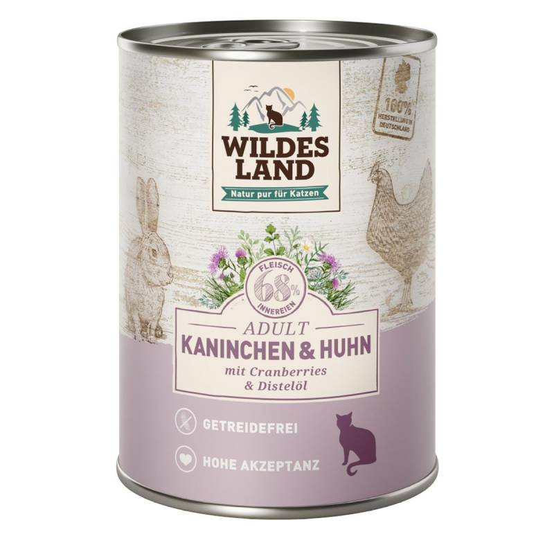 Wildes Land Kaninchen und Huhn mit Cranberries 6x400 g von WILDES LAND