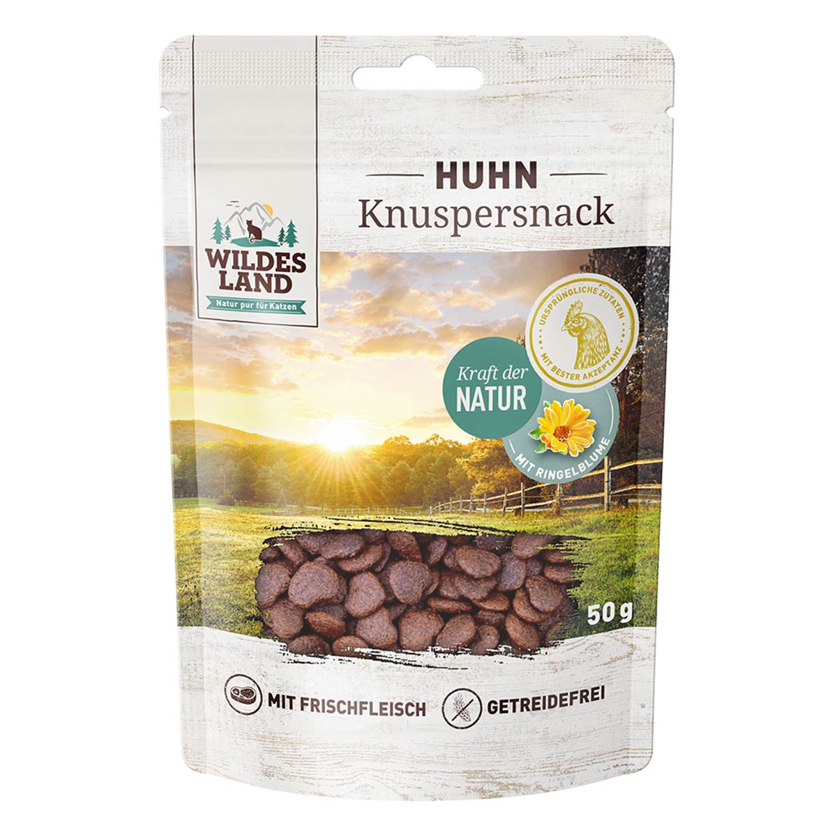 Wildes Land Knuspersnack Huhn mit Ringelblume 50 g Wildes Land Knuspersnack Huhn mit Ringelblume 50 g von WILDES LAND
