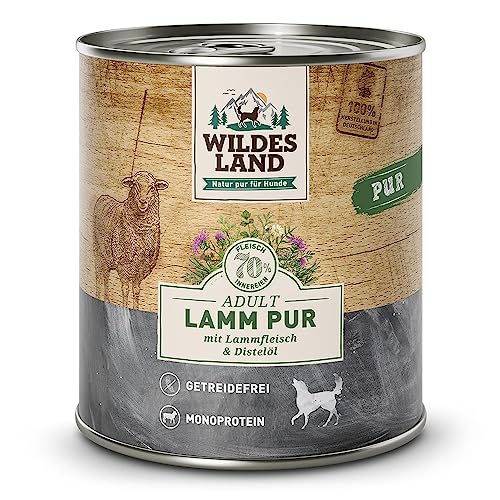 Wildes Land Nassfutter für Hunde, Lammgeschmack, 6 x 800 g Wildes Land Nassfutter für Hunde, Lammgeschmack, 6 x 800 g von WILDES LAND