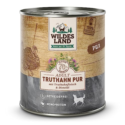 Wildes Land Nassfutter für Hunde, Truthahngeschmack, 6 x 800 g von WILDES LAND