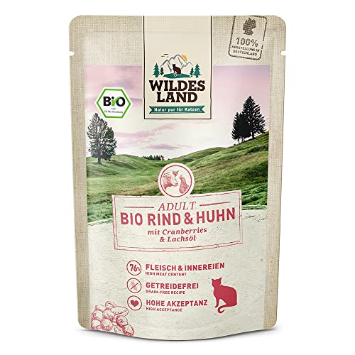 Wildes Land Nassfutter für Katzen, Huhn, mit Lachsöl, 12 x 84 g Wildes Land Nassfutter für Katzen, Huhn, mit Lachsöl, 12 x 84 g von WILDES LAND