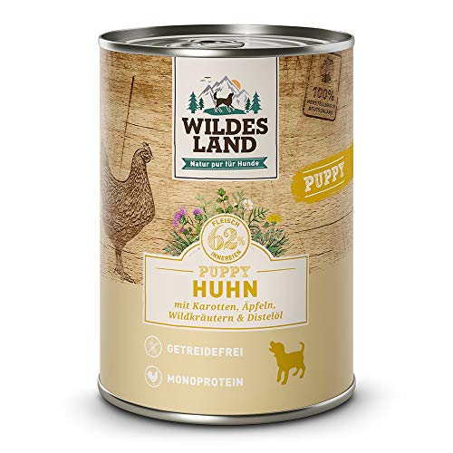 Wildes Land - Puppy Huhn - 12 x 400 g - Nassfutter - Hundefutter von WILDES LAND