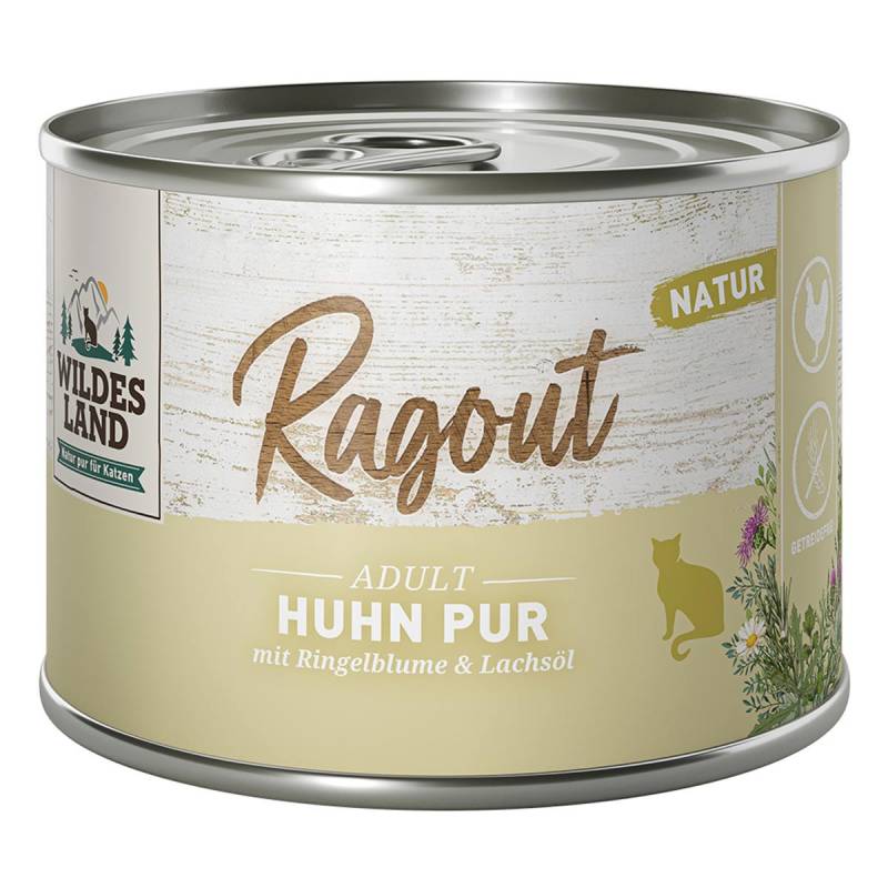 Wildes Land Ragout Huhn Pur mit Ringelblume 6x180 g von WILDES LAND