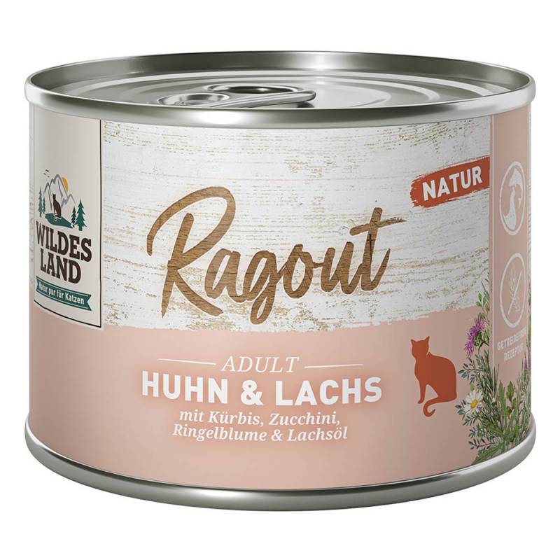 Wildes Land Ragout Huhn und Lachs mit Kürbis 6x180 g von WILDES LAND
