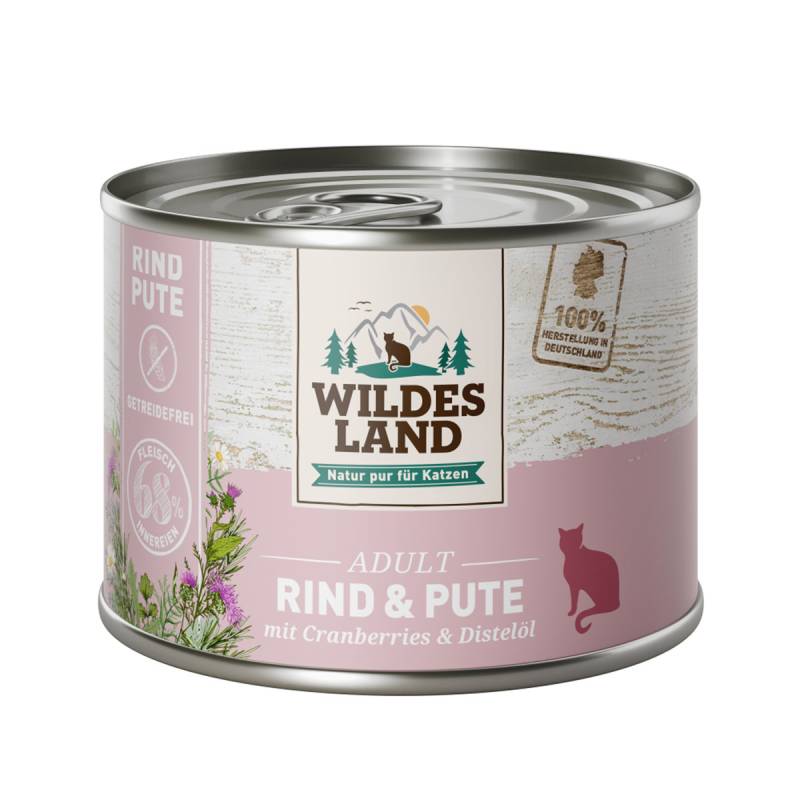 Wildes Land Rind und Pute mit Cranberries 6x200 g von WILDES LAND