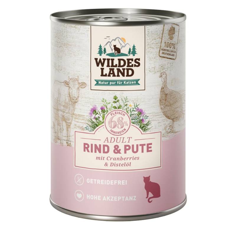Wildes Land Rind und Pute mit Cranberries 6x400 g von WILDES LAND