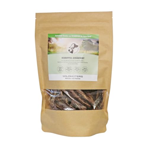 WILDHÜTERS | Hunde-Snack Rehrippen geräuchert | 100% Wild aus Deutschland, knackige Kaubeschäftigung für Hunde, ohne Zusatzstoffe | 150g von WILDHÜTERS