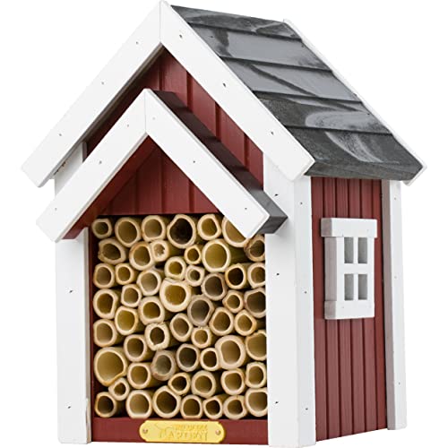 Wildlife Garden WG311 Bienen-Hotel Rot - Insektenhotel aus Holz von WILDLIFEGARDEN