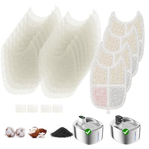 WILKIEE Katzenbrunnen Filter 4er Pack für Trinkbrunnen für Katze FS10LUS, 6-stufiger Filter 4-Monats-Set Ersatzfilte WILKIEE Katzenbrunnen Filter 4er Pack für Trinkbrunnen für Katze FS10LUS, 6-stufiger Filter 4-Monats-Set Ersatzfilte von WILKIEE