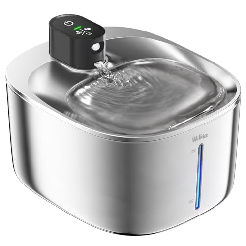 WILKIEE Trinkbrunnen für Katze,4,1L Katzenbrunnen Kabellos mit Bewegungsmelder, 4000mAh, Leise Wasserpumpe, Wasserwanne aus Edelstahl für Katzen/Hunde WILKIEE Trinkbrunnen für Katze,4,1L Katzenbrunnen Kabellos mit Bewegungsmelder, 4000mAh, Leise Wasserpumpe, Wasserwanne aus Edelstahl für Katzen/Hunde von WILKIEE