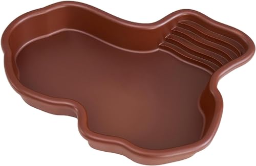 WINARA Badewanne für Reptilien, großer Pool für Schildkröten, Reptilienpool mit Rampe und Schwimmplattform, Aquarium-Ornament für Schildkröten, für Balkon, Hof（Keine Rohre） von WINARA