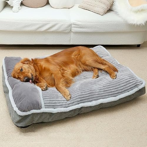 Hundebett für große Hunde, Hundematratze mit Kissen für Hundehütte, Sofa, Haustierbett, superweiches Haustierbett für mittelgroße und kleine Hunderassen (Grau, Größe M: 76,2 x 50,8 x 7,6 cm) von WINDRACING