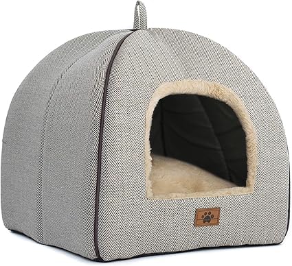 WINDRACINGKatzenbett für Indoor-Katzen, Katzenhöhle, Katzenzelt mit abnehmbarem, waschbarem Kissen, weich und selbstwärmend, Katzennest, Haustierbett, windabweisend, Größe L, von WINDRACING