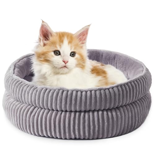 Katzenbetten für Hauskatzen, Kätzchenbett, Hundebett für extra kleine Hunderassen, Welpenhütte, bequemes, langlebiges Haustier-Schlafbett, waschbares Katzenbett und rutschfeste Unterseite, Grau, 45,7 Katzenbetten für Hauskatzen, Kätzchenbett, Hundebett für extra kleine Hunderassen, Welpenhütte, bequemes, langlebiges Haustier-Schlafbett, waschbares Katzenbett und rutschfeste Unterseite, Grau, 45,7 von WINDRACING
