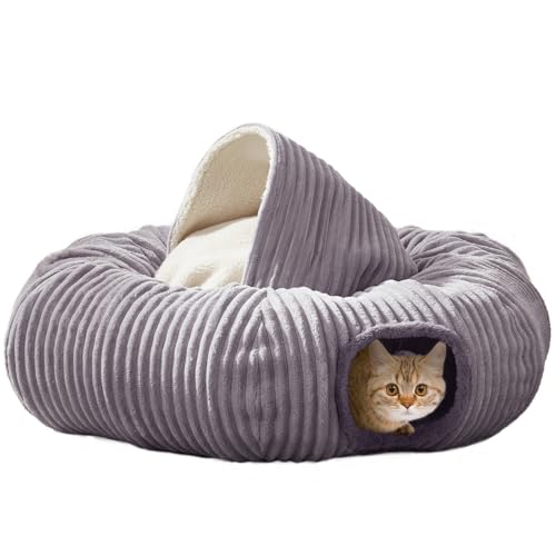 Katzentunnelbett für Hauskatzen, Donut-Tunnel-Spielzeug mit waschbarem Kreiskissen, Verdunkelungszelt, multifunktionaler Spielplatz, Versteck für Kätzchen, Kätzchen, Kaninchen, Frettchen Katzentunnelbett für Hauskatzen, Donut-Tunnel-Spielzeug mit waschbarem Kreiskissen, Verdunkelungszelt, multifunktionaler Spielplatz, Versteck für Kätzchen, Kätzchen, Kaninchen, Frettchen von WINDRACING