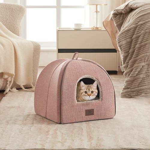 WINDRACING Katzenbett für Indoor-Katzen – Katzenhöhlenbett, Katzenhaus-Katzenzelt mit abnehmbarem, waschbarem, gepolstertem Kissen, weichen Kätzchenbetten und Möbeln, für kleine und mittelgroße von WINDRACING