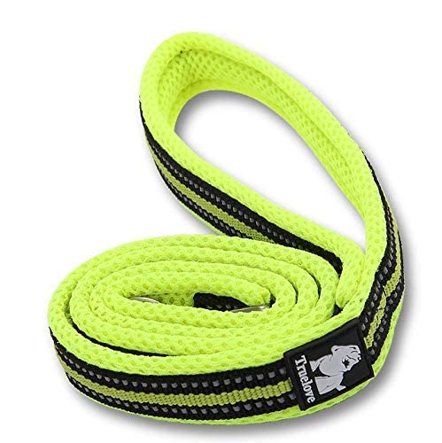 WINHYEPET Dog Leash Nylon Reflective Comfortable Handle Lead Puppy Training Walking Rope Easy Control Suitable Small Medium Large Breeds 110cm Length WHPEU32111 (Neon Yellow, L) von WINHYEPET