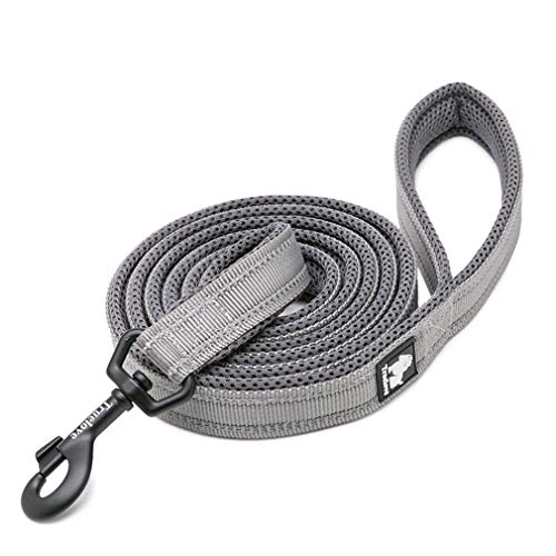 WINHYEPET Dog Leash Nylon Reflective Comfortable Handle Lead Puppy Training Walking Rope Easy Control Suitable Small Medium Large Breeds 110cm Length WHPEU32111 (Gray, S) von WINHYEPET
