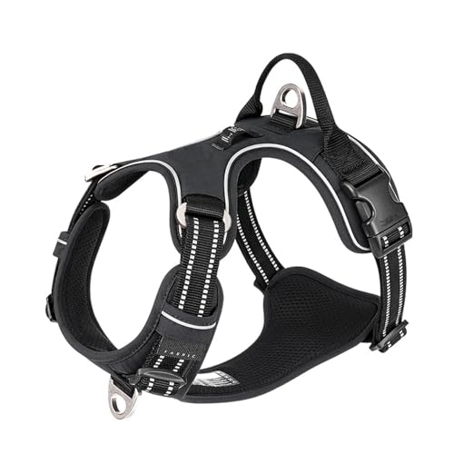 WINHYEPET True Love TLH5654 Hundegeschirr, gegen Ziehen, verstellbare Outdoor-Weste, reflektierend, Nylon, weich, geeignet für kleine, mittelgroße und große Rassen, Schwarz, Größe XL WINHYEPET True Love TLH5654 Hundegeschirr, gegen Ziehen, verstellbare Outdoor-Weste, reflektierend, Nylon, weich, geeignet für kleine, mittelgroße und große Rassen, Schwarz, Größe XL von WINHYEPET