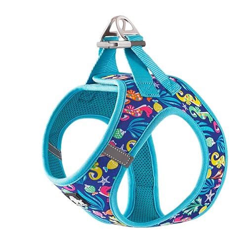 WINHYEPET Truelove Hundegeschirr, weiches Air-Mesh, verstellbar, reflektierend, Haustierweste, kleine und mittelgroße Rassen, kein Ziehen, verstellbares Hundegeschirr TLH3016 (Blue Atoll, L) von WINHYEPET
