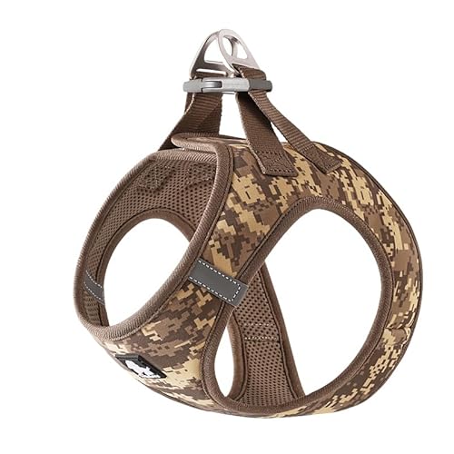 WINHYEPET Truelove Hundegeschirr, weiches Air-Mesh, verstellbar, reflektierend, Haustierweste, kleine und mittelgroße Rassen, kein Ziehen, verstellbares Hundegeschirr TLH3016 (Braun, L) von WINHYEPET