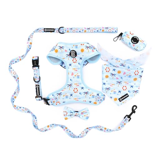 Hundegeschirr (Blue Beach, M (Brustumfang: 43–59 cm, Halsumfang: 34–42 cm) von WINPAWS