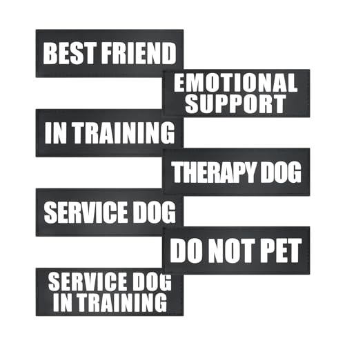 WINSEE Reflektierende Servicehunde-Patches für Serviceweste, Hundegeschirr (7 Stück, L) von WINSEE