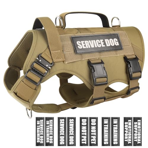 WINSEE Service-Hundegeschirr für große Hunde, Taktische Arbeitsweste mit 10 Haustier-Patches, kein Ziehen, strapazierfähiges Geschirr für Training, Jagd, Spazierengehen WINSEE Service-Hundegeschirr für große Hunde, Taktische Arbeitsweste mit 10 Haustier-Patches, kein Ziehen, strapazierfähiges Geschirr für Training, Jagd, Spazierengehen von WINSEE