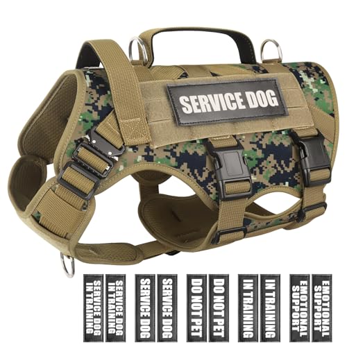 WINSEE Service-Hundegeschirr für große Hunde, taktische Arbeitsweste mit 10 Haustier-Patches, kein Ziehen, strapazierfähiges Geschirr für Training, Jagd, Spazierengehen WINSEE Service-Hundegeschirr für große Hunde, taktische Arbeitsweste mit 10 Haustier-Patches, kein Ziehen, strapazierfähiges Geschirr für Training, Jagd, Spazierengehen von WINSEE