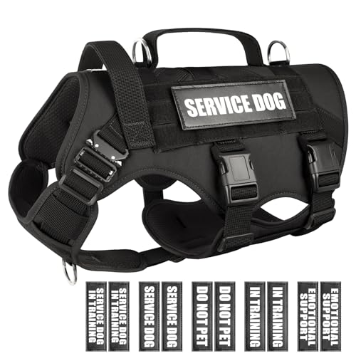 WINSEE Service-Hundegeschirr für mittelgroße Hunde, Taktische Arbeitsweste mit 10 Haustier-Patches, kein Ziehen, strapazierfähiges Geschirr für Training, Jagd, Spazierengehen WINSEE Service-Hundegeschirr für mittelgroße Hunde, Taktische Arbeitsweste mit 10 Haustier-Patches, kein Ziehen, strapazierfähiges Geschirr für Training, Jagd, Spazierengehen von WINSEE