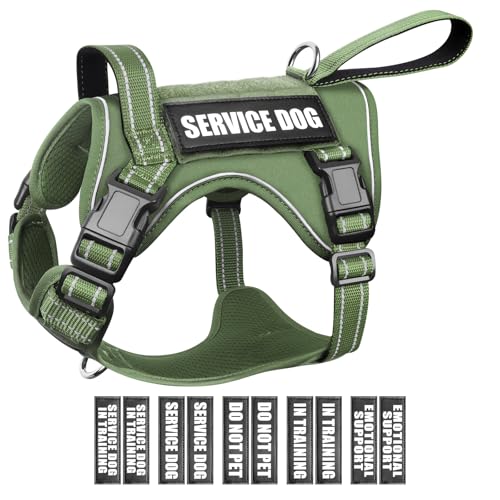 WINSEE Taktisches Hundegeschirr, kein Ziehen, Hundegeschirr für mittelgroße und große Hunde, mit Griff und Maulwurf, Militärdienst, Hundegeschirr, Training, Haustiergeschirr für kleine Hunde von WINSEE