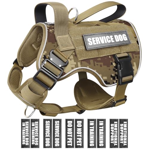 WINSEE Taktisches Hundegeschirr für große Hunde, MOLLE-Weste mit 10 Haustier-Patches, 2 x Metallschnalle, robustes Geschirr für Training, Jagd, Spazierengehen WINSEE Taktisches Hundegeschirr für große Hunde, MOLLE-Weste mit 10 Haustier-Patches, 2 x Metallschnalle, robustes Geschirr für Training, Jagd, Spazierengehen von WINSEE
