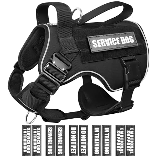 WINSEE Taktisches Hundegeschirr für große Hunde, MOLLE-Weste mit 10 Haustier-Patches, 2 x Metallschnalle, robustes Geschirr für Training, Jagd, Spazierengehen WINSEE Taktisches Hundegeschirr für große Hunde, MOLLE-Weste mit 10 Haustier-Patches, 2 x Metallschnalle, robustes Geschirr für Training, Jagd, Spazierengehen von WINSEE