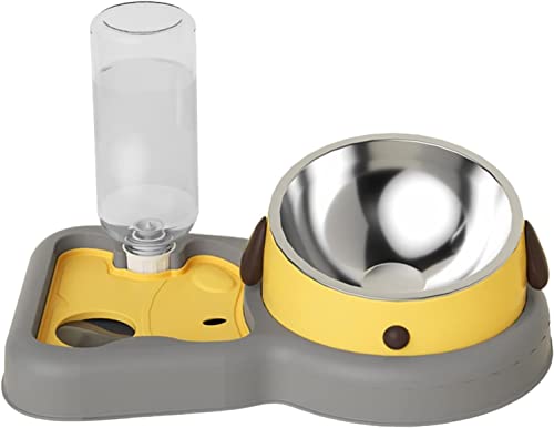 Tragbare Hundewasserflasche, Haustier-Futternäpfe, Haustier-Futterspender, Wasserflaschen-Set, Haustier-Futternäpfe und Trinker, 15-Grad-Neigungsdesign, schützt Katzen und Hundehals-Futterspender von WIPPWER
