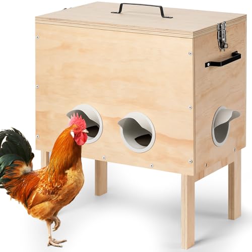 Automatischer Futterspender für Hühner, 18 kg Kapazität, 6 Anschlüsse, aus Holz, mit Verriegelungsdeckel und Griff, für Hühner, Gänse, Enten, Truthahn, Wachteln Automatischer Futterspender für Hühner, 18 kg Kapazität, 6 Anschlüsse, aus Holz, mit Verriegelungsdeckel und Griff, für Hühner, Gänse, Enten, Truthahn, Wachteln von WISDOMRAINBOW
