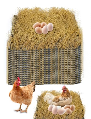 Nistkissen für Hühner, 30,5 x 30,5 cm, waschbar, künstliches Stroh, Nistkasten zum Eierlegen, Hühner-Nistpads für Stall, 36 Stück von WISDOMRAINBOW