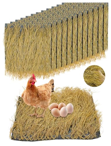 WISDOMRAINBOW Hühner-Nistpads, 30,5 cm, 30,5 cm, waschbar, Kunstrasen, Gelb, 12 Stück von WISDOMRAINBOW