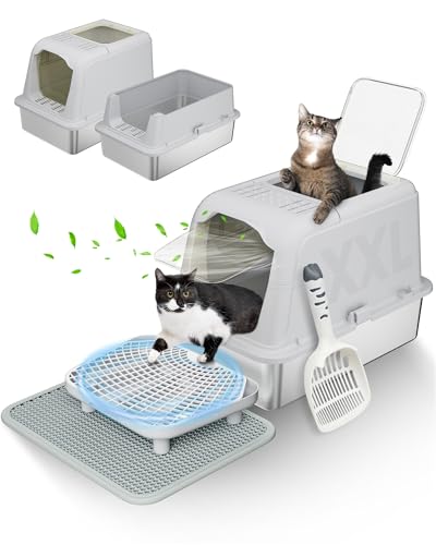 Edelstahl Katzenklo XXL, Große Katzentoilette mit Deckel, Geschlossene Abnehmbare Metall-Katzentoilette, Katzenschaufel, Katzenstufen, Auslaufschutz, Nicht-Klebrig, Einfach zu Reinigen Edelstahl Katzenklo XXL, Große Katzentoilette mit Deckel, Geschlossene Abnehmbare Metall-Katzentoilette, Katzenschaufel, Katzenstufen, Auslaufschutz, Nicht-Klebrig, Einfach zu Reinigen von WISIMMALL