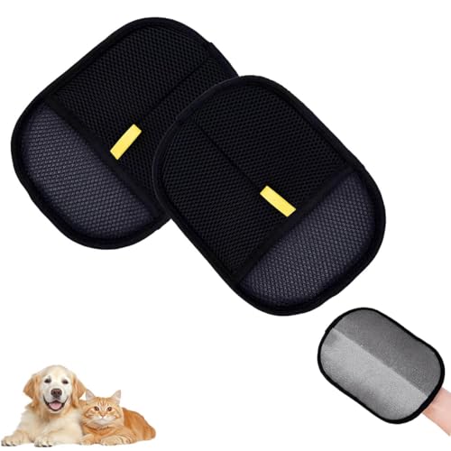 WIWIDANG Doppelseitige Pflegehandschuhe für Haustiere, Fellmagnet Handschuh Katzenhaare, 2025 Neuest Fellpflegehandschuh Katzen Handschuhe BüRste, Antistatische für Hunde Katzen (2PCS-A) von WIWIDANG