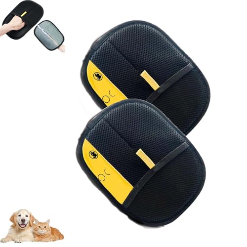 WIWIDANG Doppelseitige Pflegehandschuhe für Haustiere, Fellmagnet Handschuh Katzenhaare, 2025 Neuest Fellpflegehandschuh Katzen Handschuhe BüRste, Antistatische für Hunde Katzen (2PCS-B) von WIWIDANG
