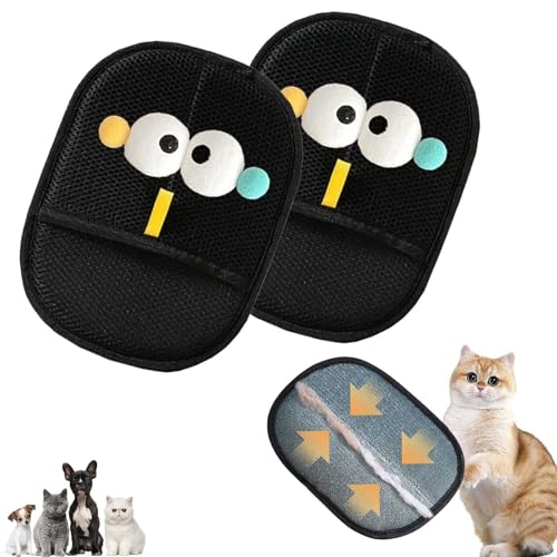 WIWIDANG Doppelseitige Pflegehandschuhe für Haustiere, Fellmagnet Handschuh Katzenhaare, 2025 Neuest Fellpflegehandschuh Katzen Handschuhe BüRste, Antistatische für Hunde Katzen (2PCS-C) von WIWIDANG