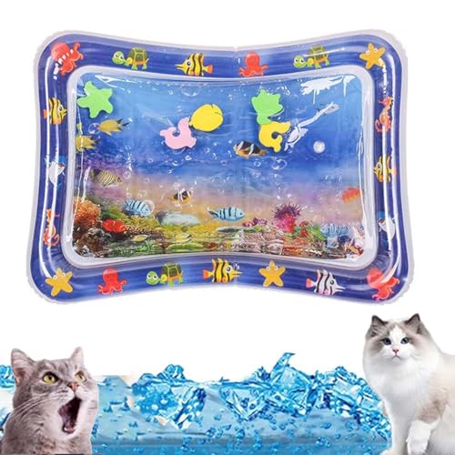 WIWIDANG Katzen Spiel und Kühl Wassermatte, Sensor-Wasserspielmatte für Katzen, Spiel- und Kühlmatte, Interaktives Sensorkissen für Katzen & Hunde (B) von WIWIDANG