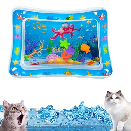 WIWIDANG Katzen Spiel und Kühl Wassermatte, Sensor-Wasserspielmatte für Katzen, Spiel- und Kühlmatte, Interaktives Sensorkissen für Katzen & Hunde (C) von WIWIDANG