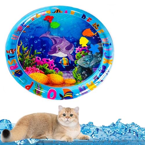 WIWIDANG Katzen Spiel und Kühl Wassermatte, Sensor-Wasserspielmatte für Katzen, Spiel- und Kühlmatte, Interaktives Sensorkissen für Katzen & Hunde (G) von WIWIDANG