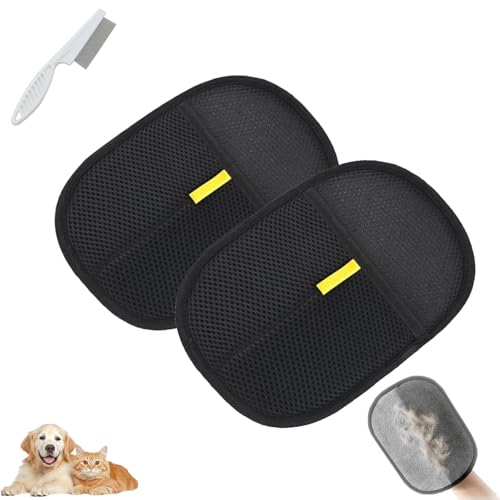 WIWIDANG Petlova Sweep Glove, Yomi Pet Hair Remover Glove-Fell Magnet Handschuh, Katzen Handschuhe BüRste, Doppelseitige Fellpflegehandschuhe Tierhaarentferner Handschuh für Katzen/Hunde (2PCS-A) von WIWIDANG