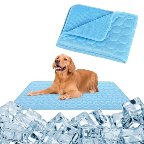 WIWIDANG Pfotenfrost Matte, Pfotenfrost Kühlmatte für den Sommer, Atmungsaktive kühldecke für Hunde und Katze mit 3D-Mesh (Blau, XL(100 * 70cm)) von WIWIDANG