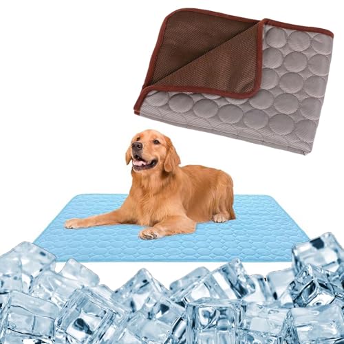 WIWIDANG Pfotenfrost Matte, Pfotenfrost Kühlmatte für den Sommer, Atmungsaktive kühldecke für Hunde und Katze mit 3D-Mesh (Braun, XXL(150 * 100cm)) von WIWIDANG