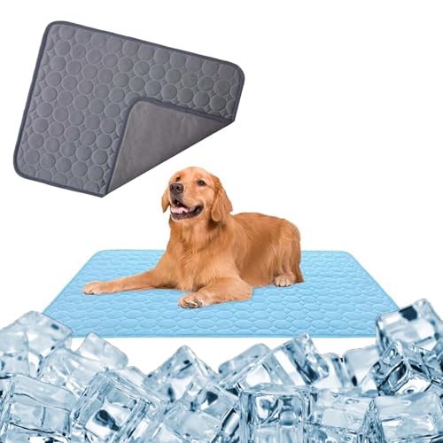 WIWIDANG Pfotenfrost Matte, Pfotenfrost Kühlmatte für den Sommer, Atmungsaktive kühldecke für Hunde und Katze mit 3D-Mesh (Dunkelgrau, XXL(150 * 100cm)) von WIWIDANG