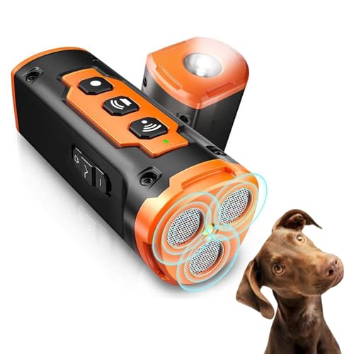 WIWIDANG Solavie BarkStop Hundetrainer – Antibell Gerät für Hunde, Ultraschall Trainingsgerät & Antibell Ultraschall Gerät mit LED-Lampe, Upgrade-Version (Gelb) von WIWIDANG